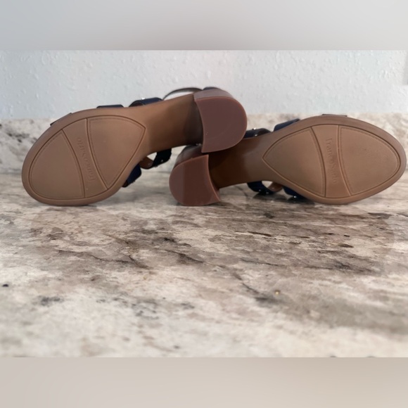 Franco Sarto Blue Harrington Studded Leather Heeled Sandal Sz 8.5 - Picture 7 of 10